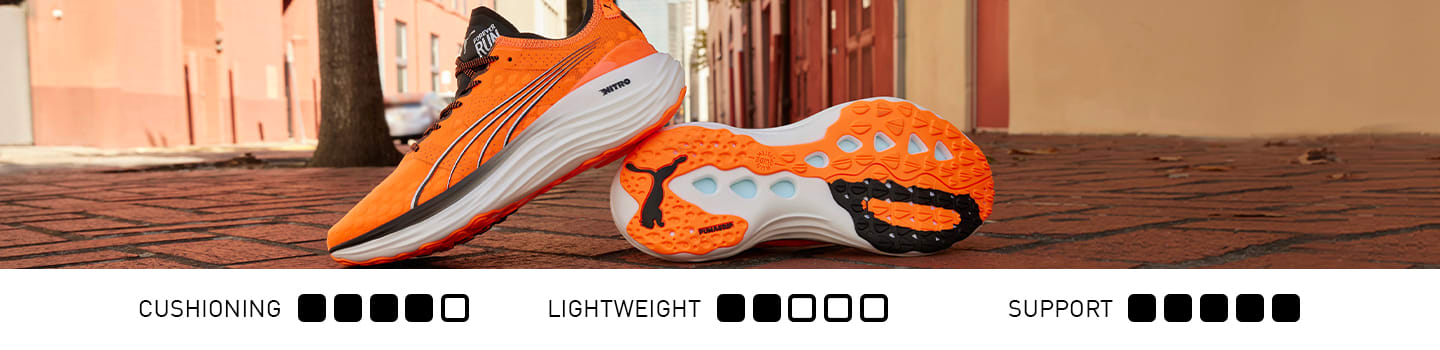 Puma running shoes orange on sale